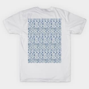 Geometric textured ovals blue T-Shirt